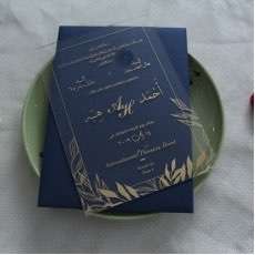 Gold foiled acrylic wedding invitation